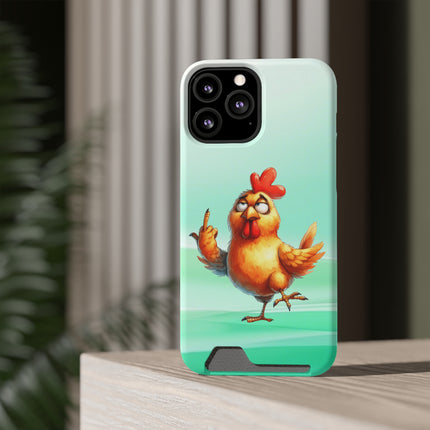 EnchantGuard Phone Case with Card Holder: Style Meets Functionality - Rooster