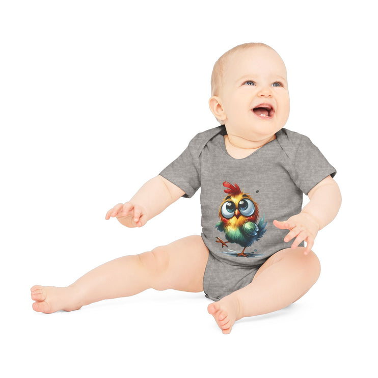 SnuggleNest Organic Baby Bodysuit (Short Sleeves) Chicken