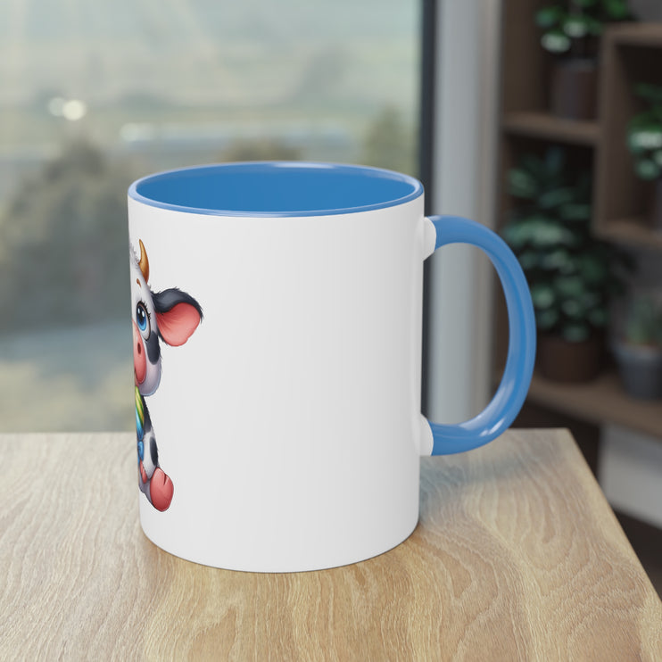 Harmony Two-Tone Coffee Mug: Sip in Style, Revel in Comfort - Cow