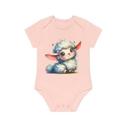 SnuggleNest Organic Baby Bodysuit (Short Sleeves) Sheep