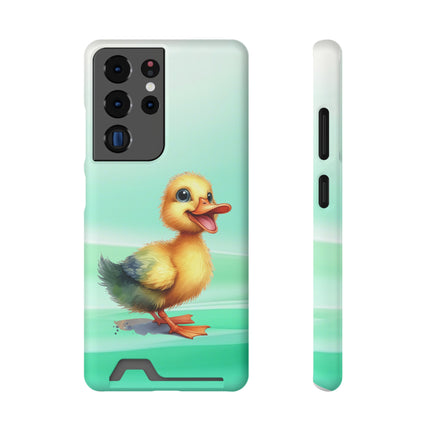 EnchantGuard Phone Case with Card Holder: Style Meets Functionality - Duck