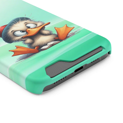 EnchantGuard Phone Case with Card Holder: Style Meets Functionality - Duck