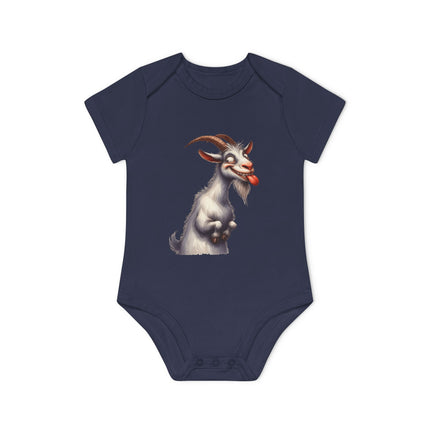 SnuggleNest Organic Baby Bodysuit (Short Sleeves) Goat