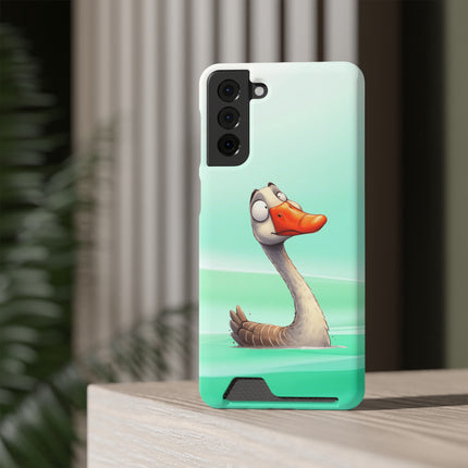 EnchantGuard Phone Case with Card Holder: Style Meets Functionality - Swan