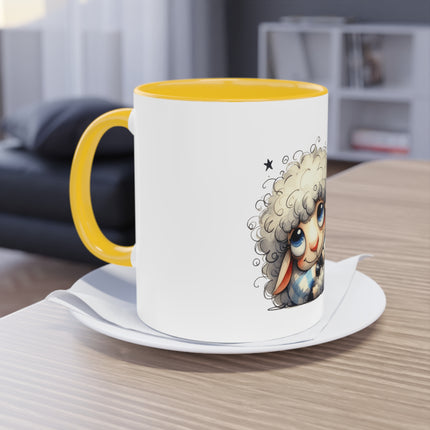 Harmony Two-Tone Coffee Mug: Sip in Style, Revel in Comfort - Sheep