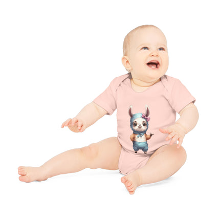 SnuggleNest Organic Baby Bodysuit (Short Sleeves) Sheep