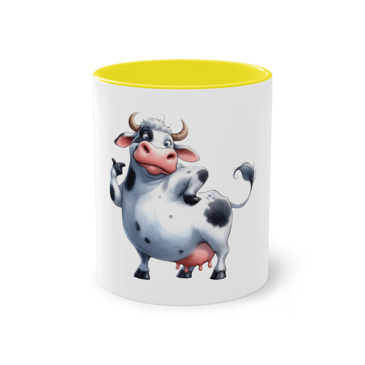 Harmony Two-Tone Coffee Mug: Sip in Style, Revel in Comfort - Cow