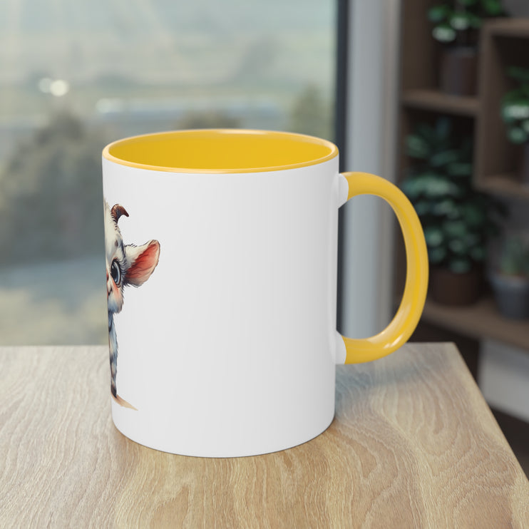 Harmony Two-Tone Coffee Mug: Sip in Style, Revel in Comfort - Goat