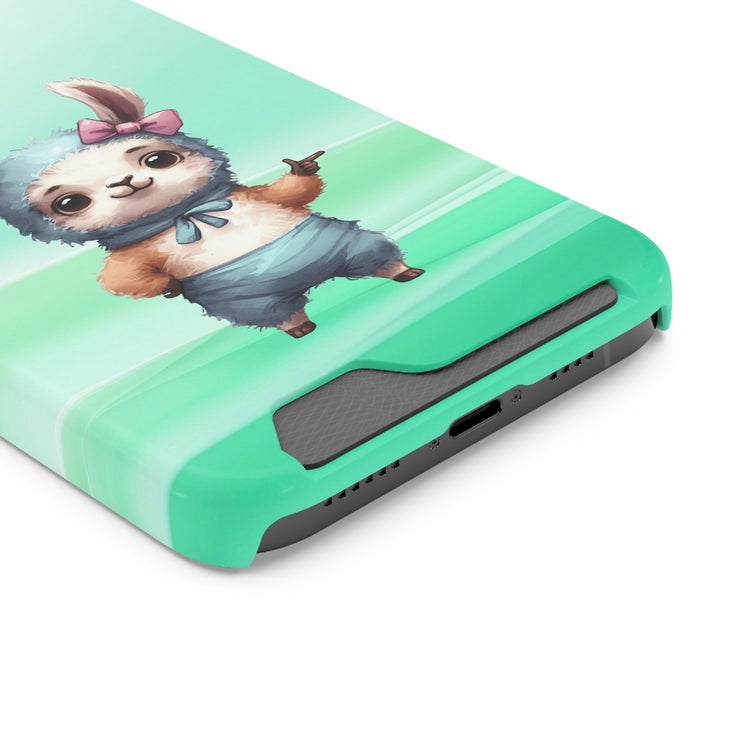 EnchantGuard Phone Case with Card Holder: Style Meets Functionality - Rabbit