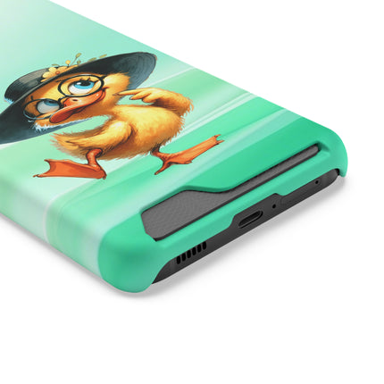 EnchantGuard Phone Case with Card Holder: Style Meets Functionality - Duck