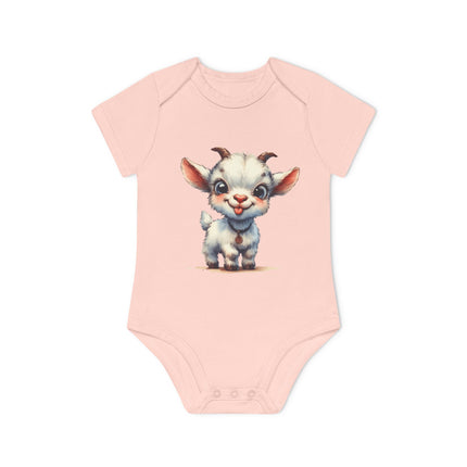 SnuggleNest Organic Baby Bodysuit (Short Sleeves) Goat