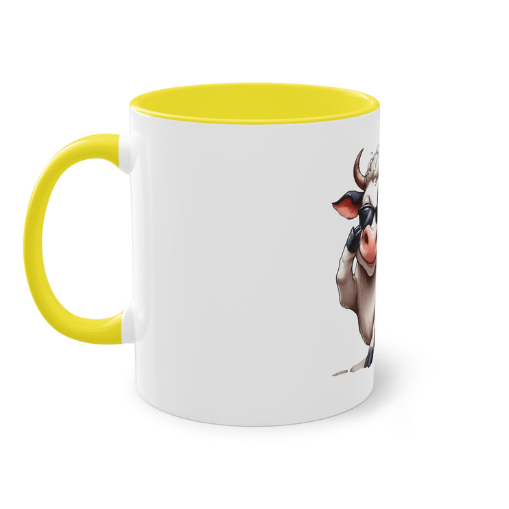 Harmony Two-Tone Coffee Mug: Sip in Style, Revel in Comfort - Cow