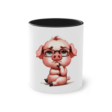 Harmony Two-Tone Coffee Mug: Sip in Style, Revel in Comfort - Pig