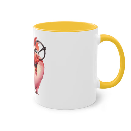 Harmony Two-Tone Coffee Mug: Sip in Style, Revel in Comfort - Pig