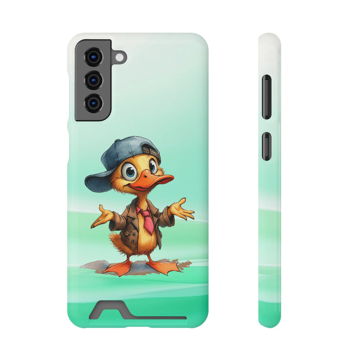 EnchantGuard Phone Case with Card Holder: Style Meets Functionality - Duck