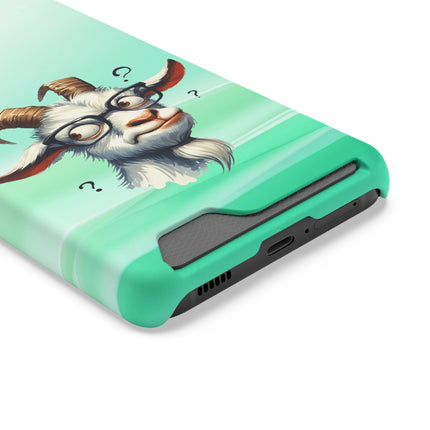 EnchantGuard Phone Case with Card Holder: Style Meets Functionality - Goat