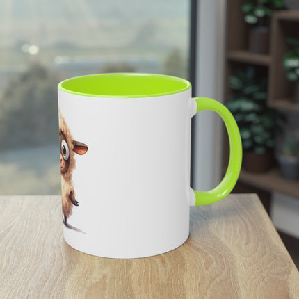 Harmony Two-Tone Coffee Mug: Sip in Style, Revel in Comfort - Sheep