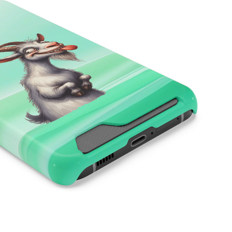 EnchantGuard Phone Case with Card Holder: Style Meets Functionality - Goat