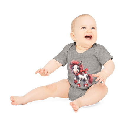 SnuggleNest Organic Baby Bodysuit (Short Sleeves) Horse