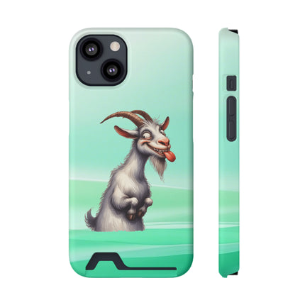 EnchantGuard Phone Case with Card Holder: Style Meets Functionality - Goat