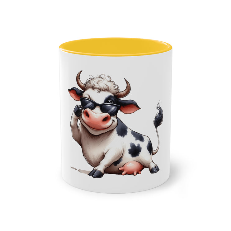 Harmony Two-Tone Coffee Mug: Sip in Style, Revel in Comfort - Cow