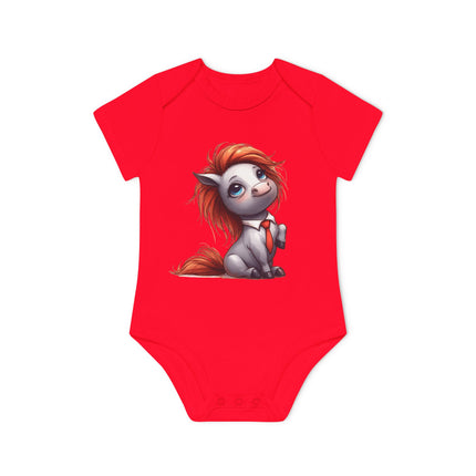 SnuggleNest Organic Baby Bodysuit (Short Sleeves) Horse