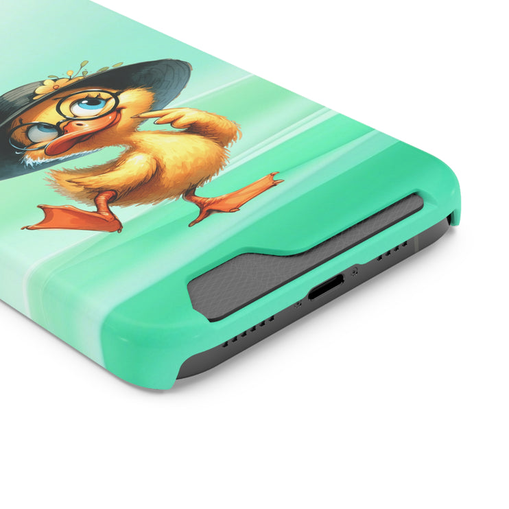 EnchantGuard Phone Case with Card Holder: Style Meets Functionality - Duck