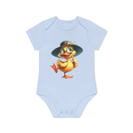 SnuggleNest Organic Baby Bodysuit (Short Sleeves) Duck