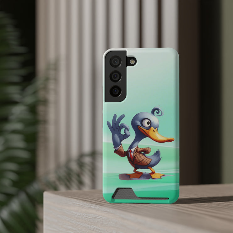 EnchantGuard Phone Case with Card Holder: Style Meets Functionality - Duck