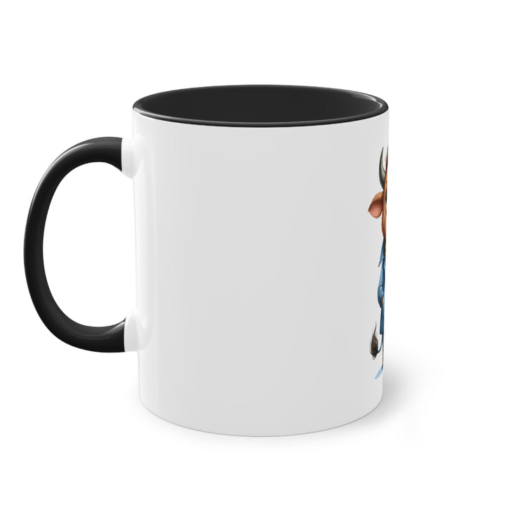 Harmony Two-Tone Coffee Mug: Sip in Style, Revel in Comfort - Cow