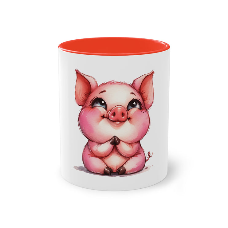 Harmony Two-Tone Coffee Mug: Sip in Style, Revel in Comfort - Pig