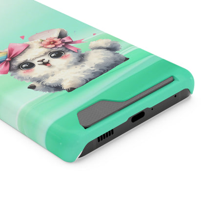 EnchantGuard Phone Case with Card Holder: Style Meets Functionality - Sheep