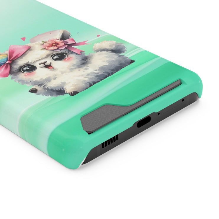 EnchantGuard Phone Case with Card Holder: Style Meets Functionality - Sheep