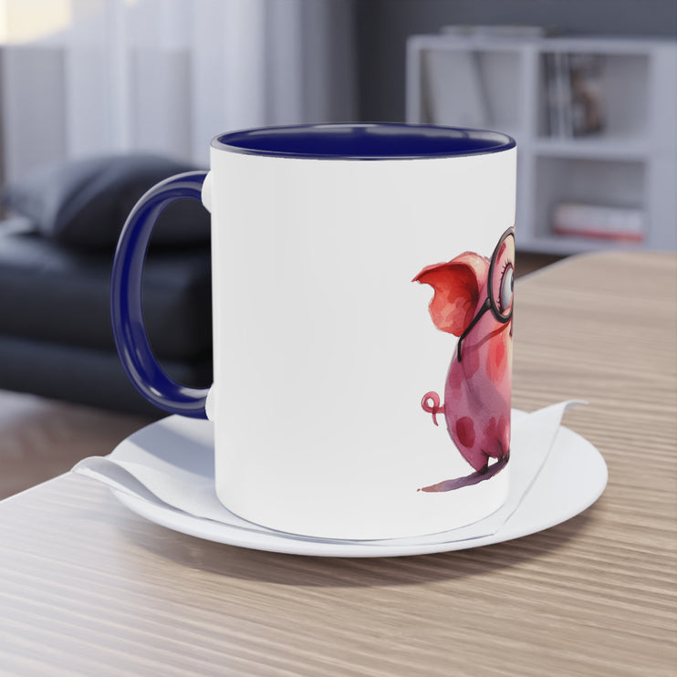 Harmony Two-Tone Coffee Mug: Sip in Style, Revel in Comfort - Pig