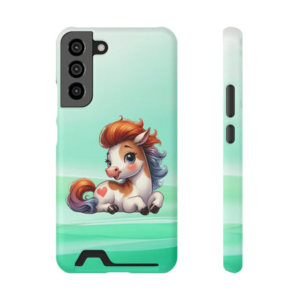 EnchantGuard Phone Case with Card Holder: Style Meets Functionality - Horse