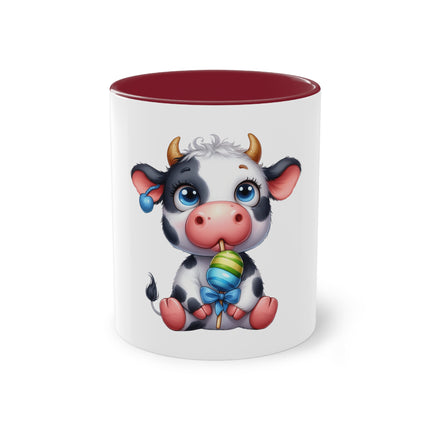 Harmony Two-Tone Coffee Mug: Sip in Style, Revel in Comfort - Cow