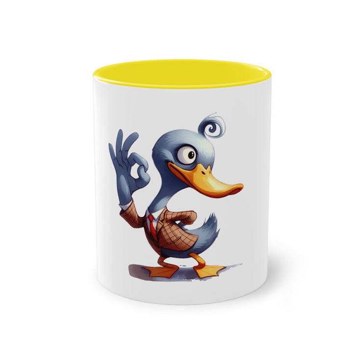 Harmony Two-Tone Coffee Mug: Sip in Style, Revel in Comfort - Duck