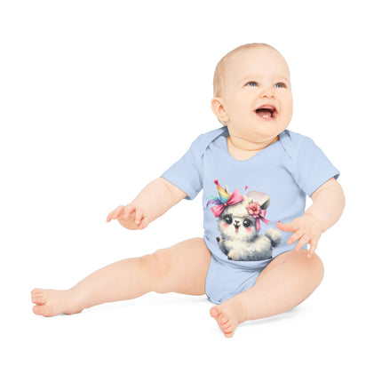 SnuggleNest Organic Baby Bodysuit (Short Sleeves) Sheep