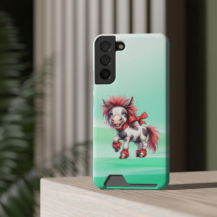 EnchantGuard Phone Case with Card Holder: Style Meets Functionality - Horse