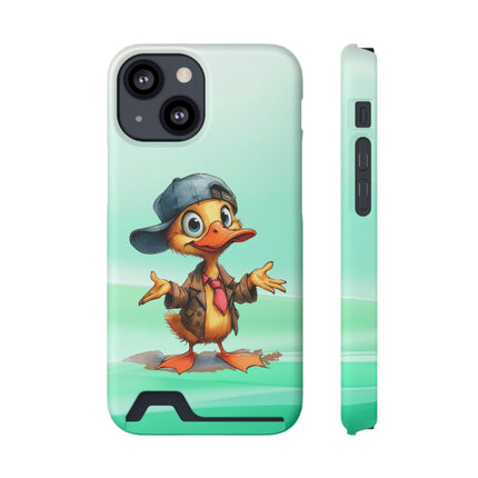 EnchantGuard Phone Case with Card Holder: Style Meets Functionality - Duck