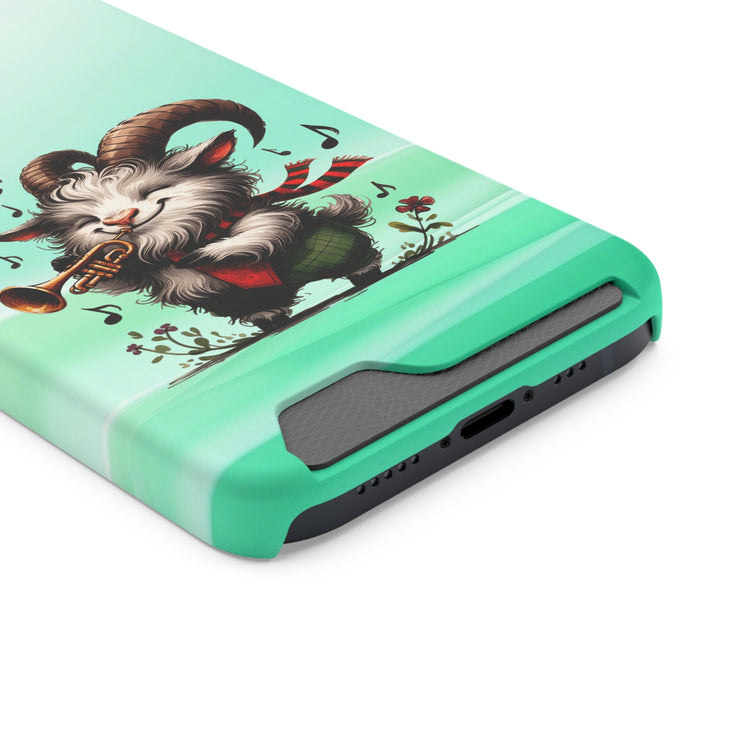 EnchantGuard Phone Case with Card Holder: Style Meets Functionality - Goat