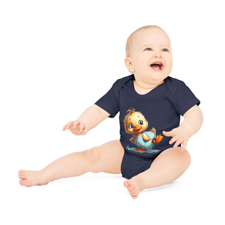 SnuggleNest Organic Baby Bodysuit (Short Sleeves) Duck