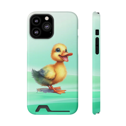 EnchantGuard Phone Case with Card Holder: Style Meets Functionality - Duck