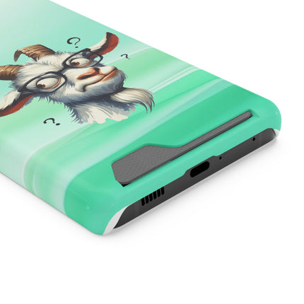 EnchantGuard Phone Case with Card Holder: Style Meets Functionality - Goat