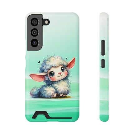 EnchantGuard Phone Case with Card Holder: Style Meets Functionality - Sheep