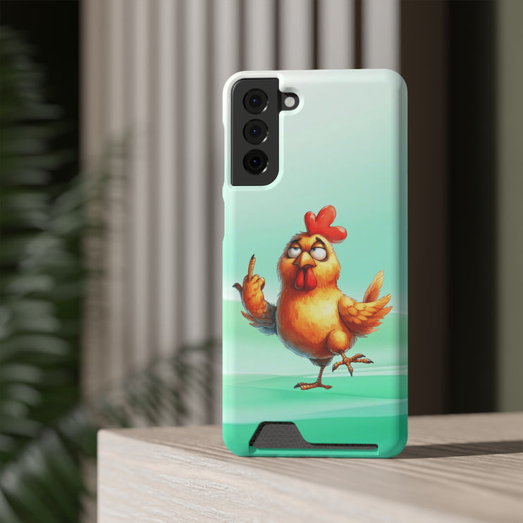 EnchantGuard Phone Case with Card Holder: Style Meets Functionality - Rooster