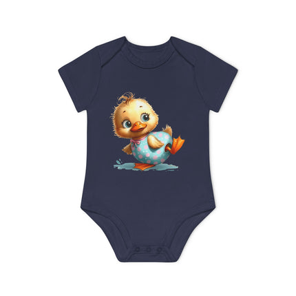 SnuggleNest Organic Baby Bodysuit (Short Sleeves) Duck