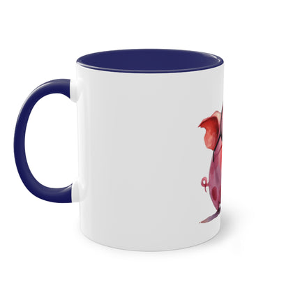 Harmony Two-Tone Coffee Mug: Sip in Style, Revel in Comfort - Pig