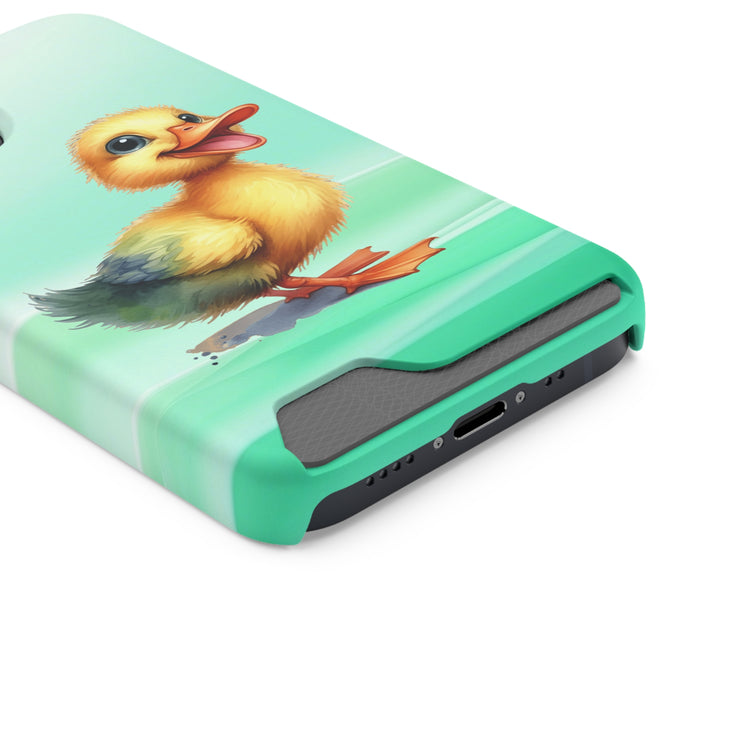 EnchantGuard Phone Case with Card Holder: Style Meets Functionality - Duck