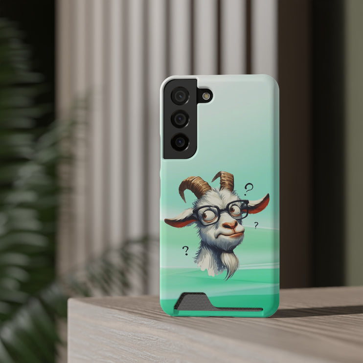 EnchantGuard Phone Case with Card Holder: Style Meets Functionality - Goat